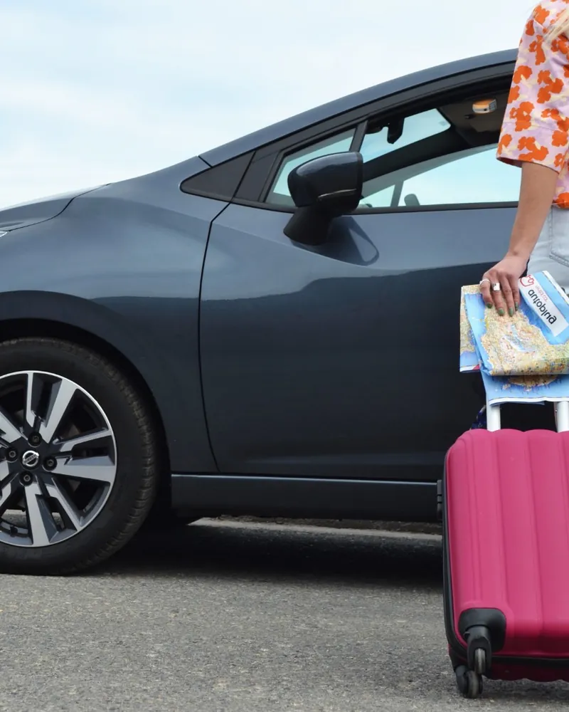 Nissan rental and map in Crete